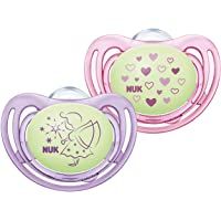 Los mejores  - NUK Freestyle Night Chupete | con efecto luminoso | silicona | 0-6 meses | forma adaptada a la mandíbula | lila y rosa…